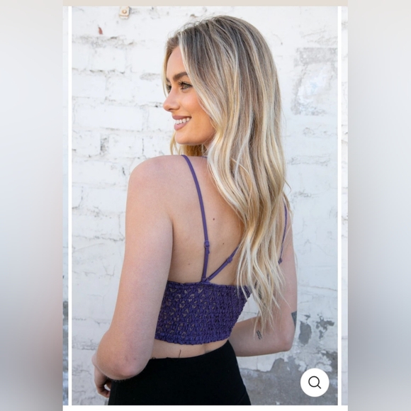 Zenana Lilac Crochet Lace Bralette with Bra Pads - Picture 4 of 5